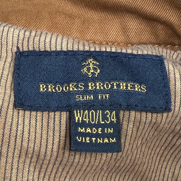 Brooks Brothers 5-Pocket Pants Men 40 x 32* Brown Advantage Stretch Slim Fit - Picture 5 of 16